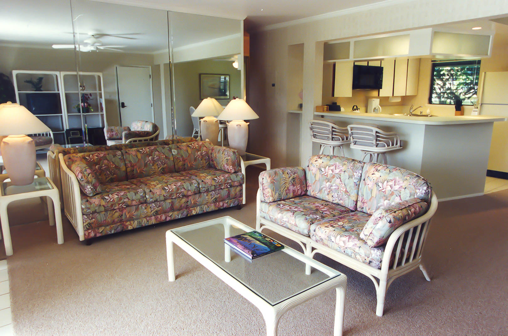 A colorful living room area at VRI's Alii Kai Resort in Hawaii